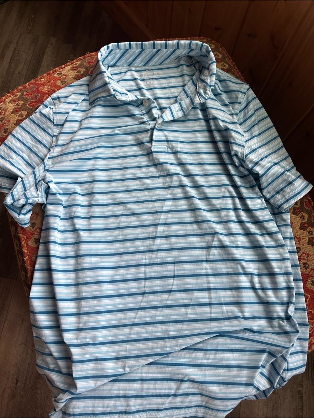 Southern Tide Light Blue & White Striped Polo